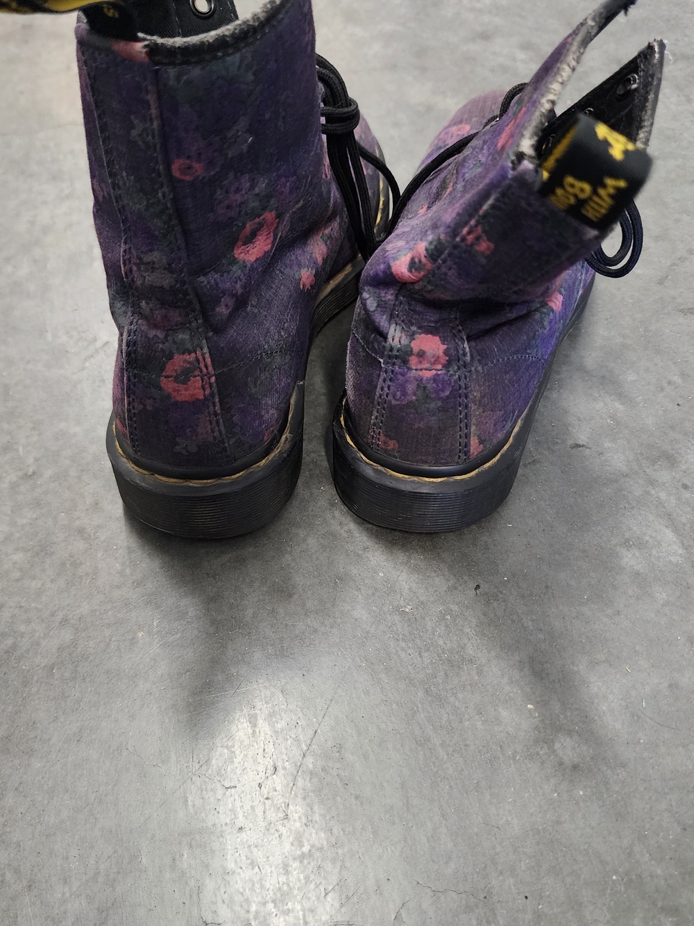 Dr. Martens Women's Purple Floral Lace-Up Boots - Picture 3 of 6